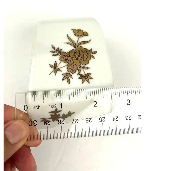 VTG China Spoon Rest Holder Japan 7736 White Gold Trim Flowers Ceramic - Picture 4 of 9